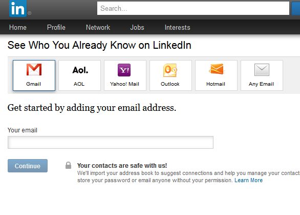 Import Email Contacts LinkedIn