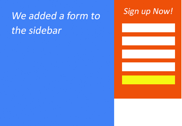 We added a form to the sidebar