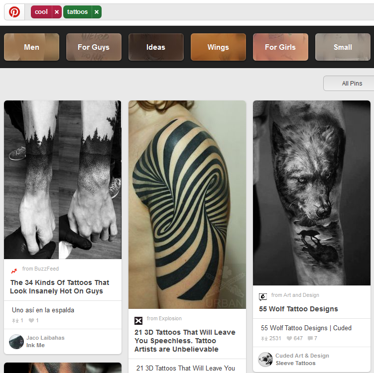 Cool Tattos Example Pinterest Marketing