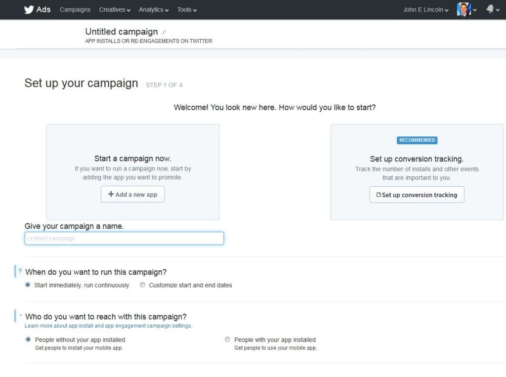 App Install Twitter Campaigns