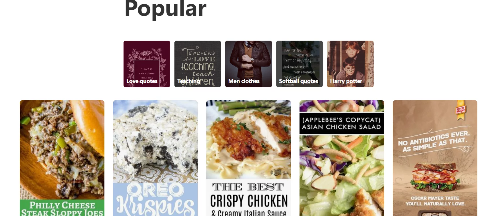 The "Popular" section will show you some of the most popular pins on Pinterest