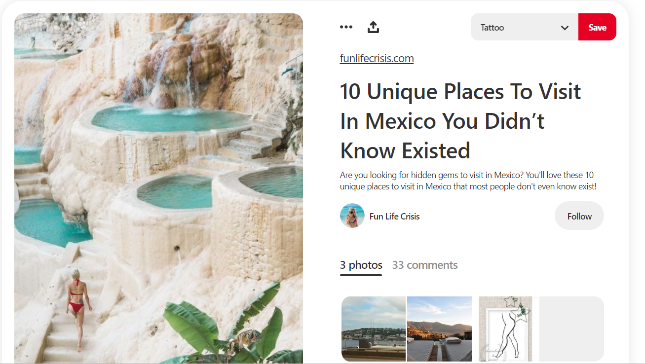 Most popular pins on Pinterest: travel