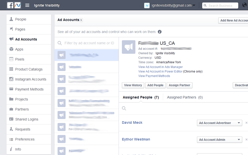 Facebook Business Manager - Ad Accounts