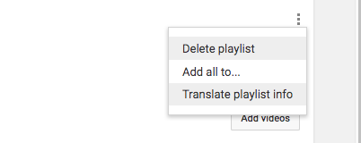 Click the settings and select "translate playlist"