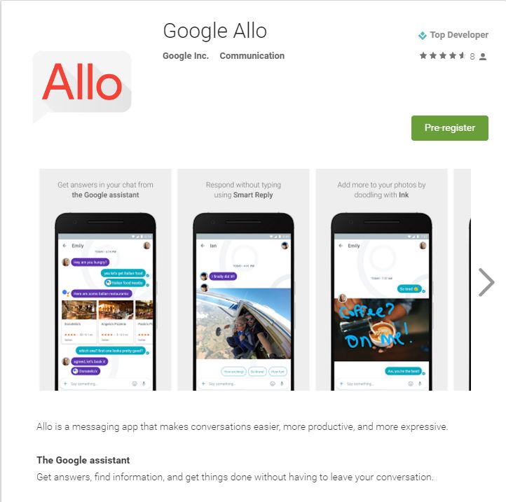 Google Allo featured with Google Assistant