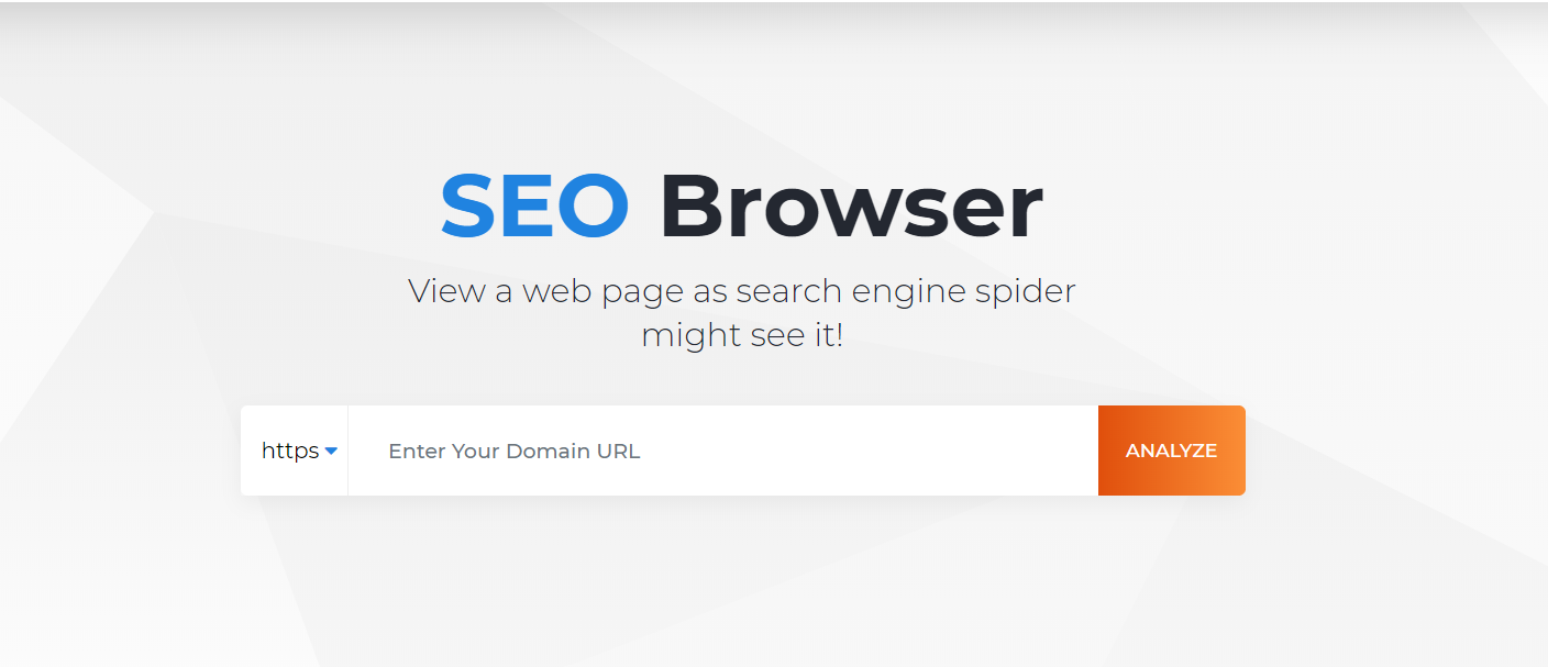 SEO analysis tools: SEO Browser