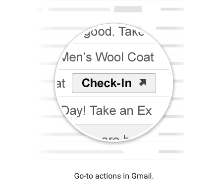 Gmail actions for email markup