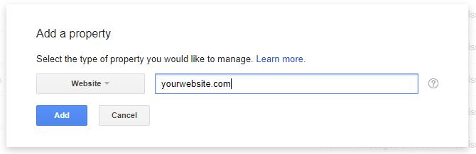 add your website to get started with google search console