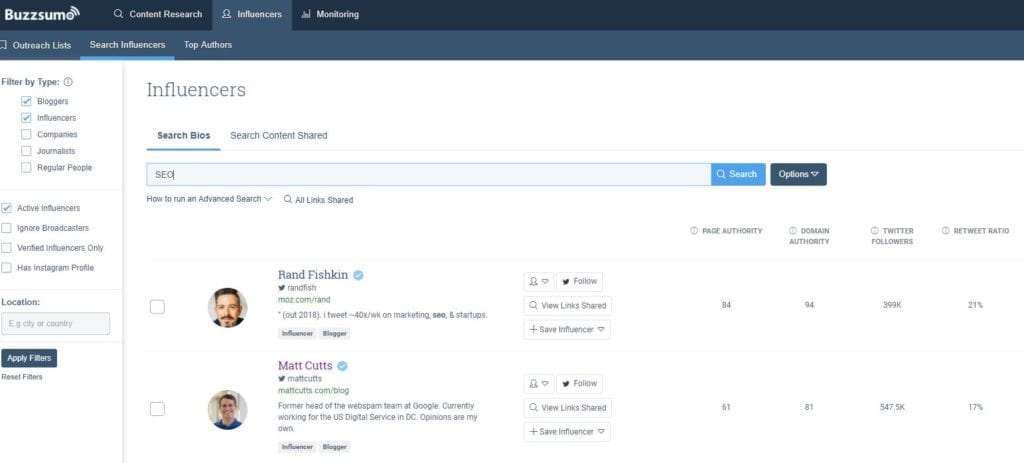 Connect With the Right People with BuzzSumo