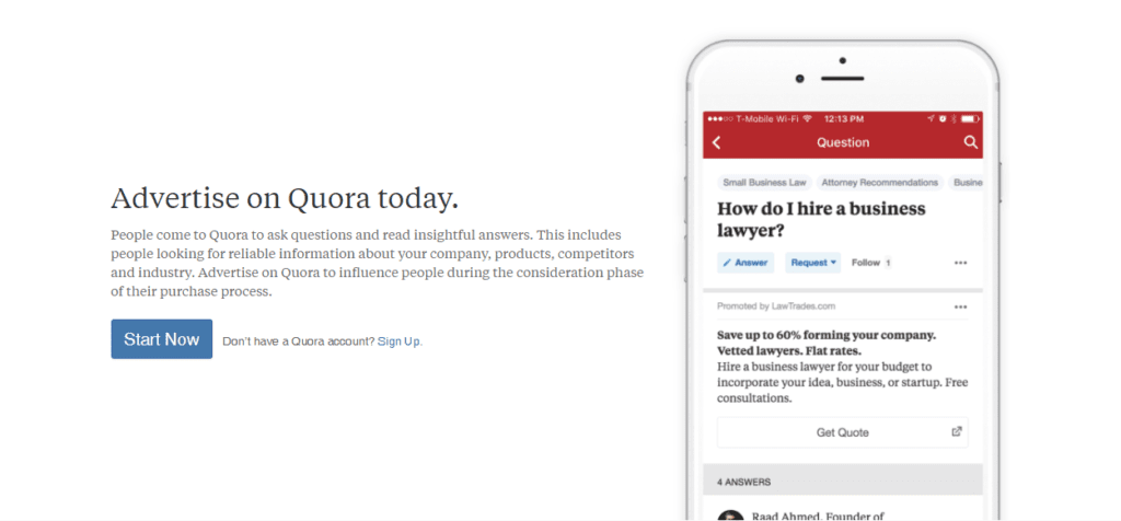 how to increase quora traffic with advertising