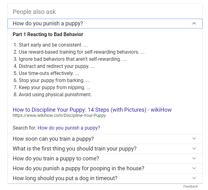 people also ask SERPs