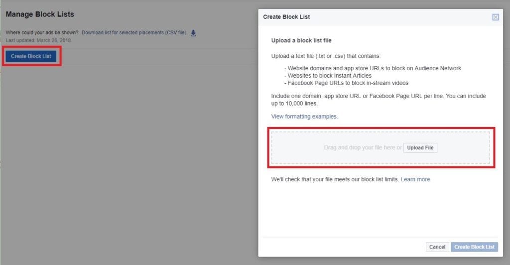 Create a Facebook Block List