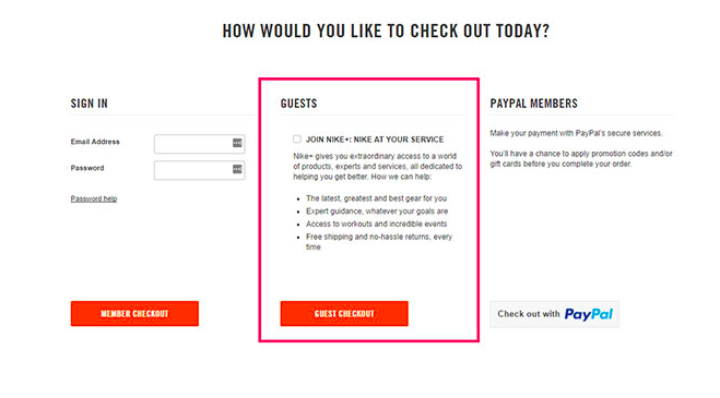 Ecommerce Optimization: Give the option to sign in as a guest