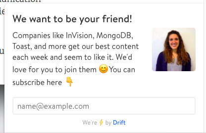 Live Chat Opt-In Email from Drift