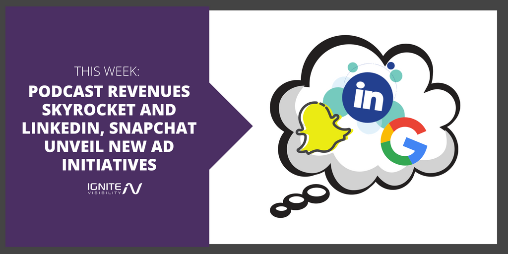 Podcast Revenues Skyrocket and LinkedIn and Snapchat Unveil New Ad Initiatives
