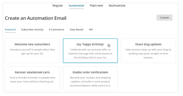 Personalized email marketing in MailChimp