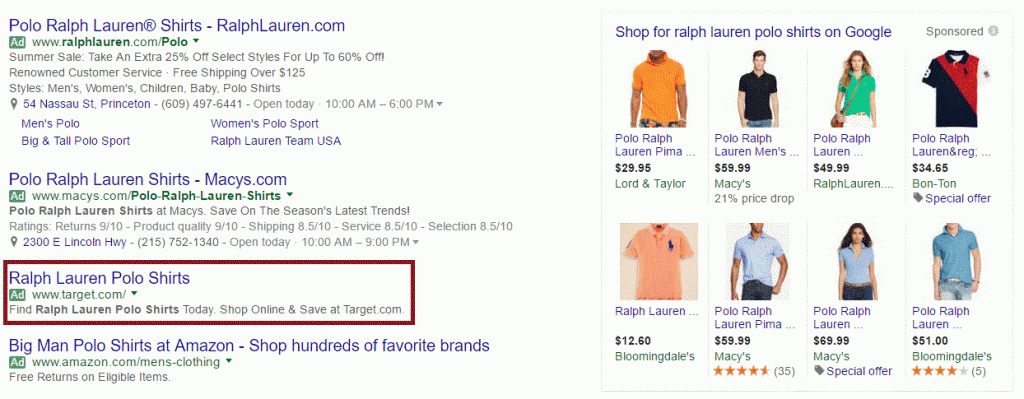 Ralph Lauren dynamic search ad