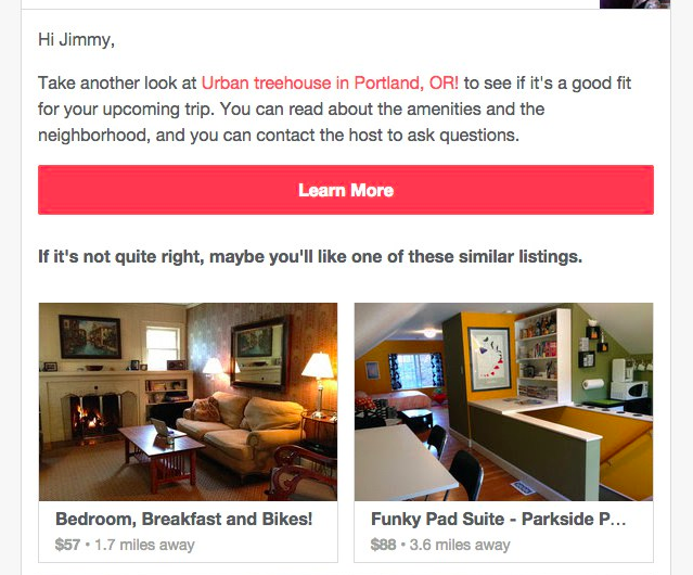 Airbnb sends onboarding emails for better email marketing ROI