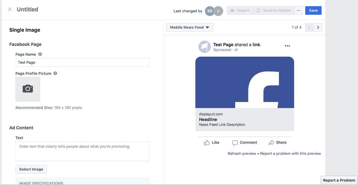 Create mockups of your Facebook campaigns