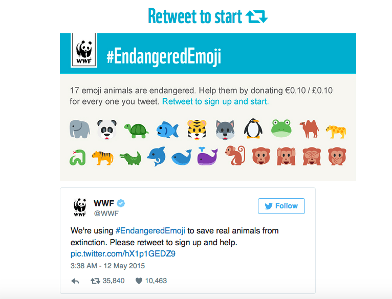 WWF used emojis for their grassroots marketing campaign