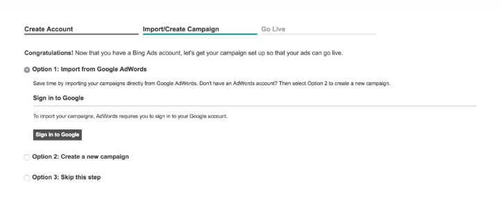 Import your AdWords campaign to Bing Ads