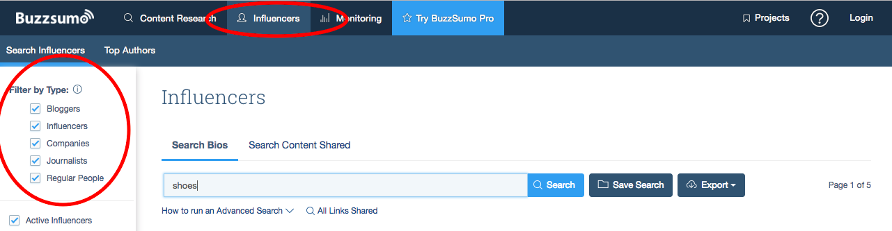E-commerce strategy: Find influencers on BuzzSumo