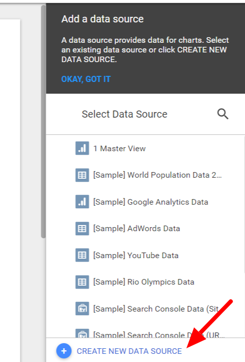 Google Data Studio: creating your first report