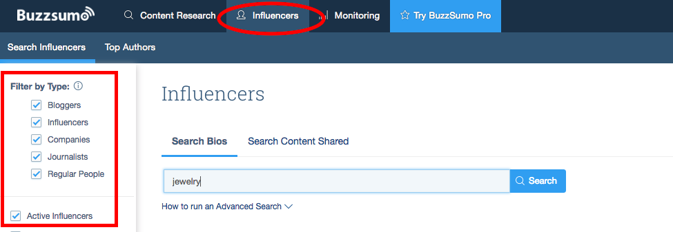 Demand generation: use Buzzsumo to find influencers