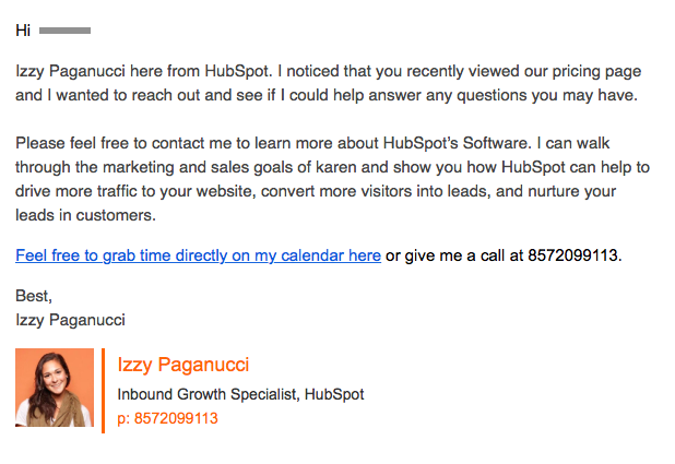 Email marketing automation: re-engagement email example from Hubspot