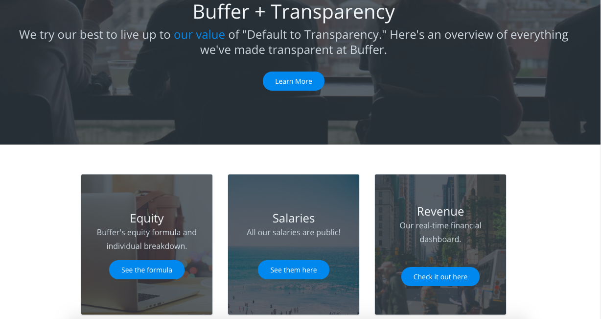 Be transparent with your customers to build brand trust, like Buffer