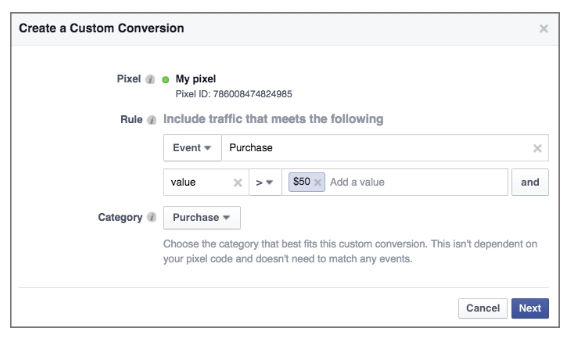 Optimize your Facebook PPC buy using custom conversions