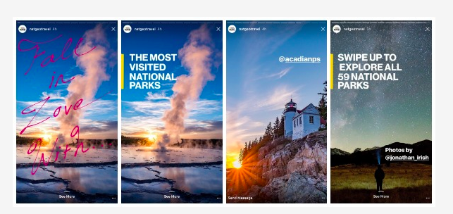 National Geographic puts lists into an Instagram Story format