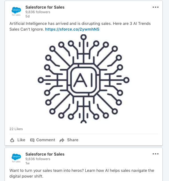 Salesforce "Salesforce for Sales" LinkedIn Showcase page