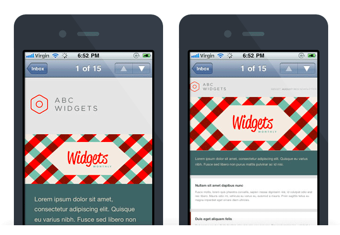 Email campaign: use a mobile responsive template