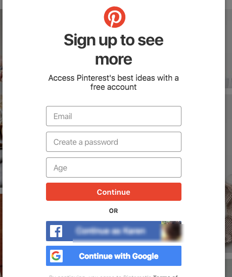 Call to Action Examples: Pinterest