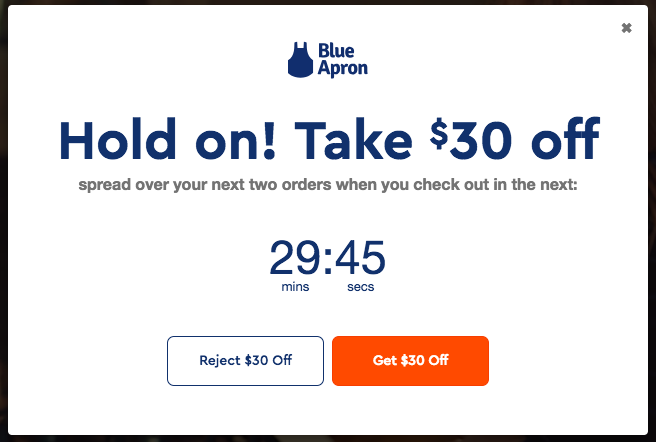 Call to Action Examples: Blue Apron