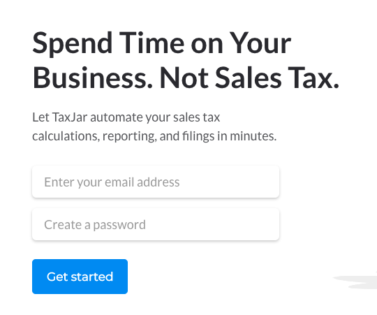 Call to Action Examples: TaxJar