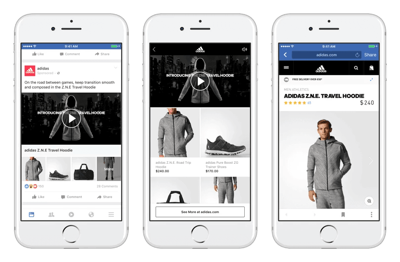 Facebook ad types: collection ads