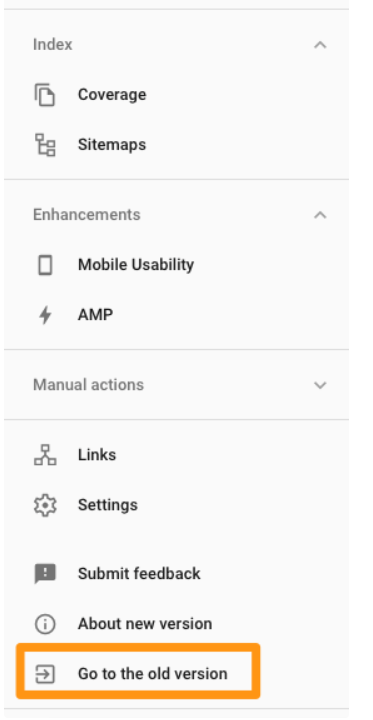 Go to the old Google Search Console to use the Change of Address tool during a website migration