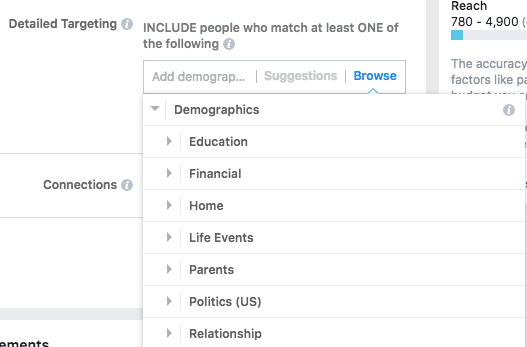 How to advertise on Instagram step 2: select your target demographics