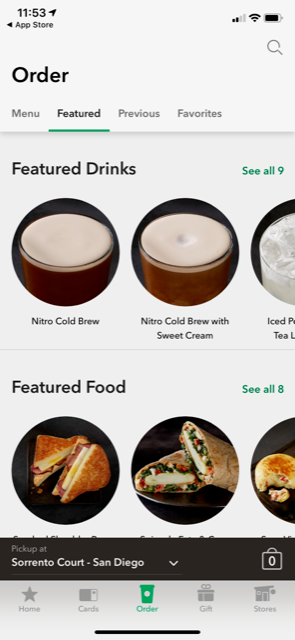 Starbucks uses its mobile app to allow users to order ahead of time, among other perks