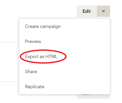 How to use MailChimp: export as HTML to save a template outside of MailChimp