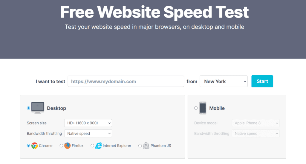 Uptrends Pagespeed tool