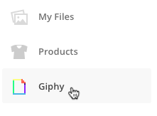 Select Giphy from the image dropdown to insert a GIF