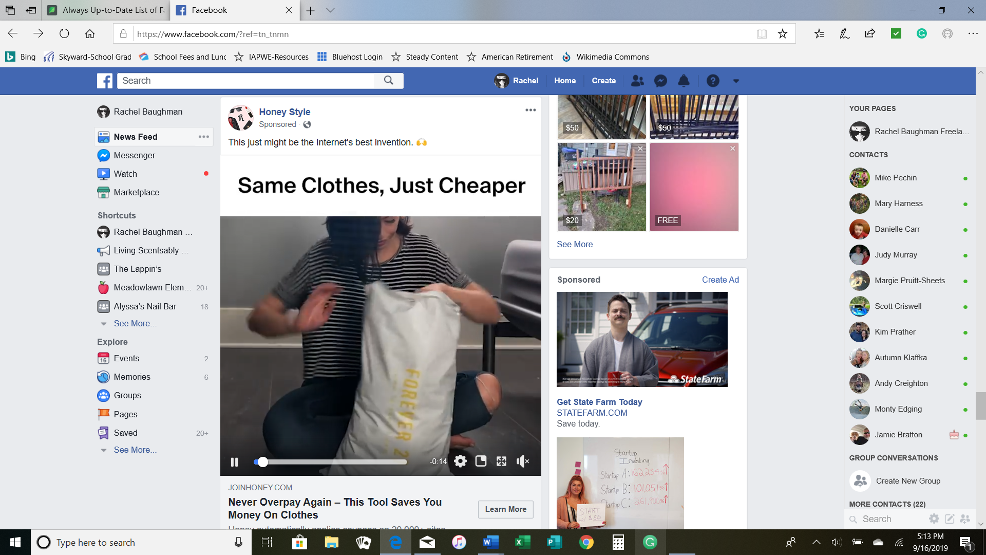 Facebook ad sizes: in stream ads