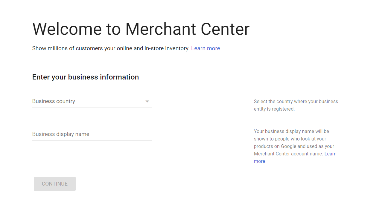 Set up a Google Merchant Center account for shopping results