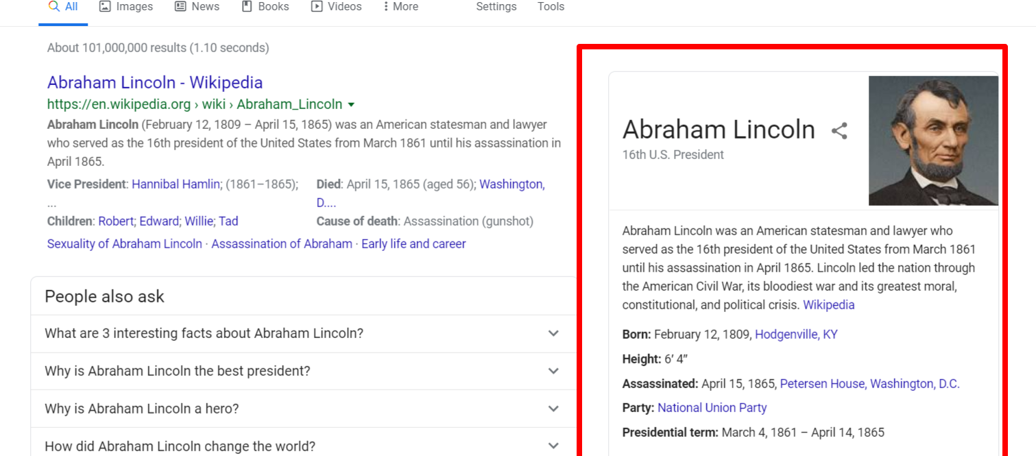 Claim the knowledge graph SERP feature