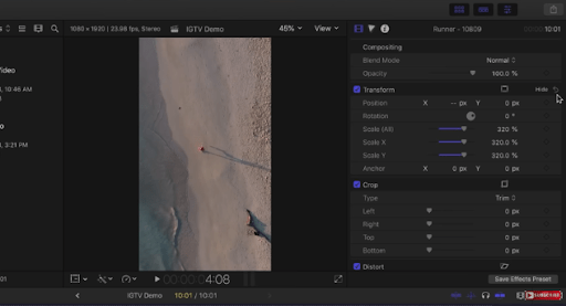 FinalCut Pro X is an extremely popular editing tool that allows you to easily reformat your IGTV videos