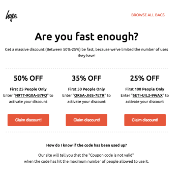 Hype uses scarcity to entice customers