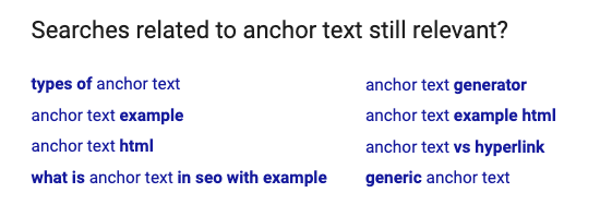 An example of LSI anchor text